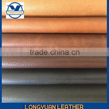 PU leather with Chromatography for shoe have wood grain print