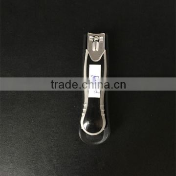 Black plastic handle carbon steel long handle nail clipper