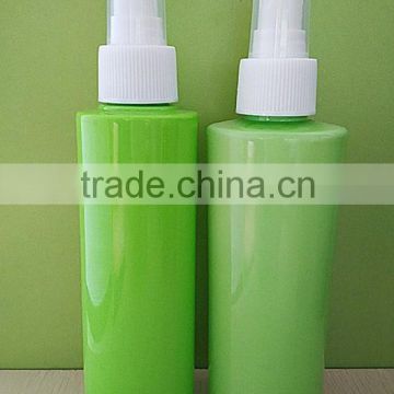 150ml cylinderical PET plastic bottle with sprayer pump cap