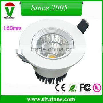 Cold forging aluminum white circle 160mm 35w recessed cob led light outcut 55mm