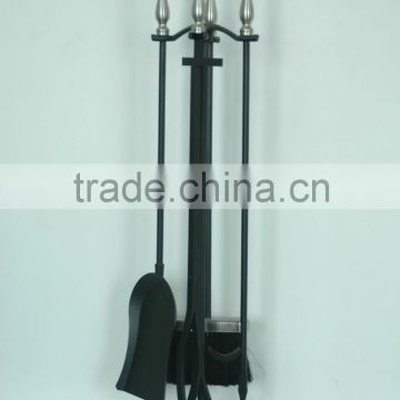 Wrought Iron Fireplace Accessories, Fireplace Companion set in Balck