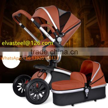 2016 Leather Material Baby Stroller 3 In 1 & High Quality & Low Price Baby Stroller 3-In-1