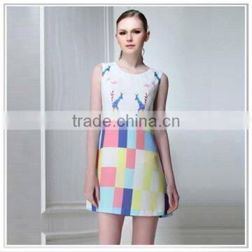 2014 Newest Design Individual Digital Printing Silk Skirt