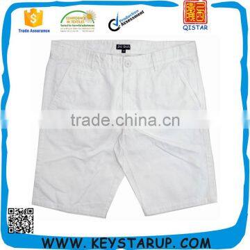 Men All Blank White Easy Clean Chino Shorts