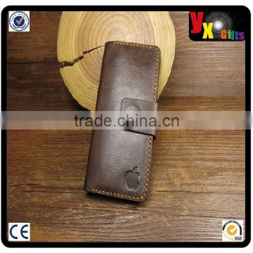 Pure Handmade Leather Art Real Cowhide Cell Phone Case Or Mobile Phone Holste For IPone 6 Plus in coffee/Unusual