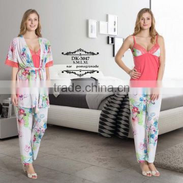 2016 fashionable turkish cotton pajamas set