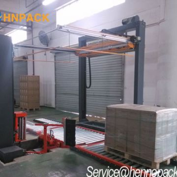 hennopack-online turntable pallet wrapper with top cover machine