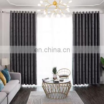 Wholesale Cheap Price Embossing Print Ready Made Polyester Blackout Luxury Curtain For Living Room Bedroom