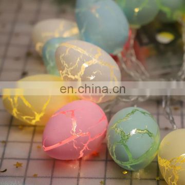 Wholesale Battery Operated 20 LED Easter  Egg Multicolor Crack Ball Fairy Led String Lights For Room Party Decoration