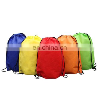 Promotional Reusable Bag Drawstring 210D Polyester Backpack Shopping Bags Drawstring Backpack Blank With Customized Logo