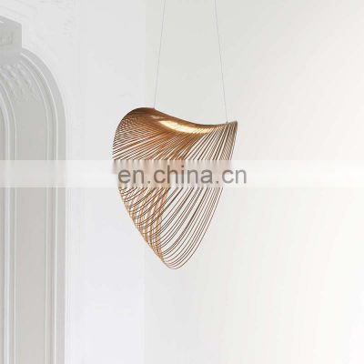 Circle Curve Line Pendant Light Bedroom Personality Simple Living Dining Room Art Chandelier