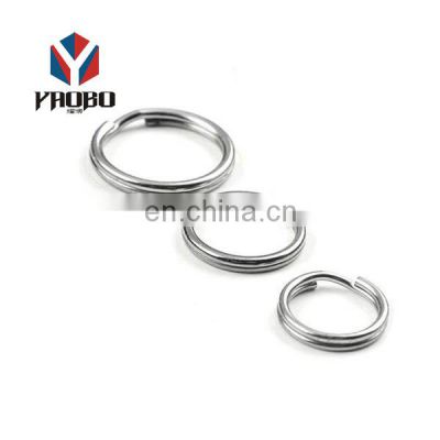 Fashion Metal Keyring Polished Split Keychain Stainless Steel Key Ring For Clothing