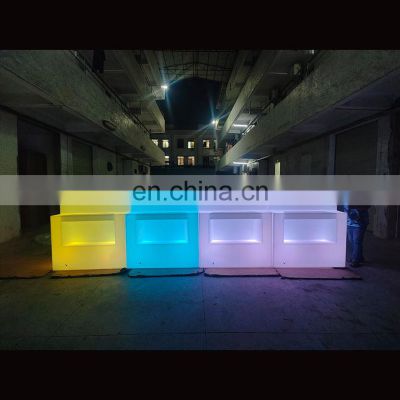 Plastic Rechargeable Waterproof Wholesale Dining Tables Bar Counter Hot Selling Glowing Bar Counter for Sales