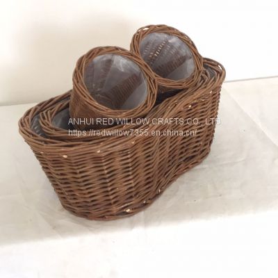 Hot Sell Handmade High Quality Flower Willow Basket Planters