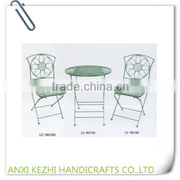 LC-80159/160 Green Metal Folding Garden Table and Chair Set
