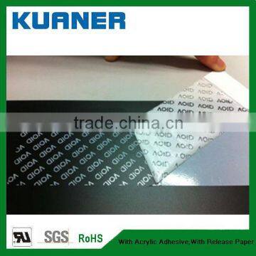 Custom Total Transfer Tamper Evident VOID tape materials of PET