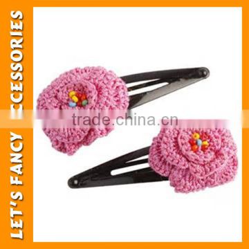 PGHD0294 2016 New style knitting cute flower hair clip baby girls hair clip