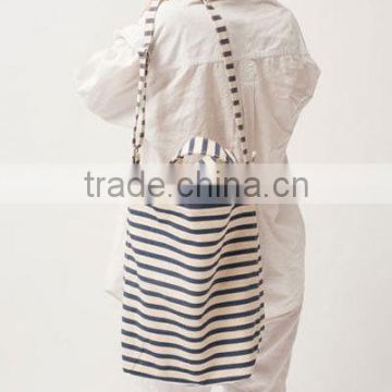 Cheap wholesale handled custom stripes canvas tote bag ladies