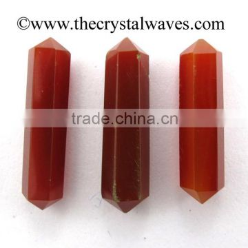 Red Chalcedony wholesale Pencil 6 to 8 Facets Single Terminated Point Khambhat Gujarat India crystal waves