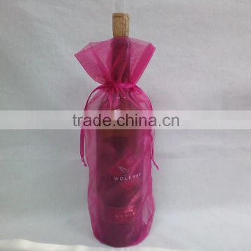 elegant custom wedding organza wine bag with string
