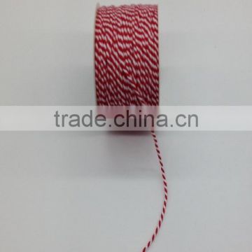 1.5mm Red White Twine Cotton Cord