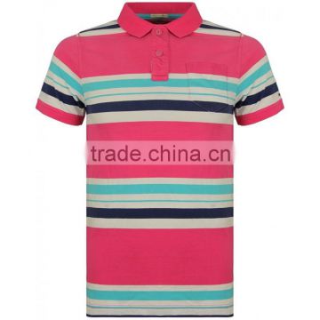 new design Good quality 100% Cotton Four Colors Stripe Men's Polo Shirt
