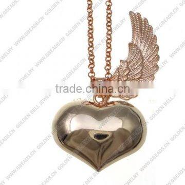 2015 Wholesale angel sound bell pendant, angel wing heart pendant for woman and kids