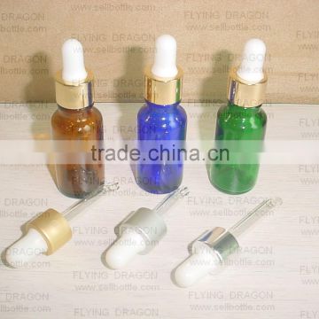 Factory direct sales- amber blue green essential oil glass bottle with dropper or screw