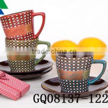 Cheap ceramic coffee cup saucer bulk