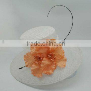 Church woman hats with natural sinamay material