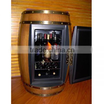 Novel Fridge Wooden Commercial Barrel Cooler OAK Wood Wine Beer Barrel Fridge OEM Color