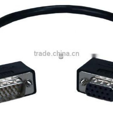 High Performance UltraThin VGA/QXGA HDTV/HD15 Male to Female Fully-Wired PortSaver Cable with Interchangeable Mounting