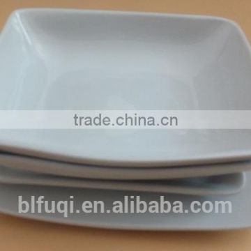 9''cheap bulk white Rectangle porcelain soup plate Hotel used ceramic dinner plate & dish stock FQR16014