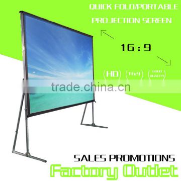 Outdoor fast folding projector screen with pvc white matte projection screen fabric