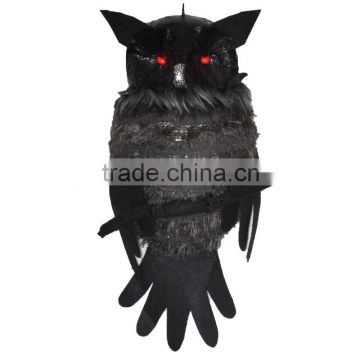 halloween hanging light up artificial owl for home decoration