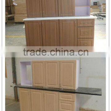 pine and oak color wooden kitchen cabinet