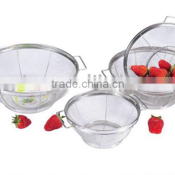 stainless steel mesh basket with handle