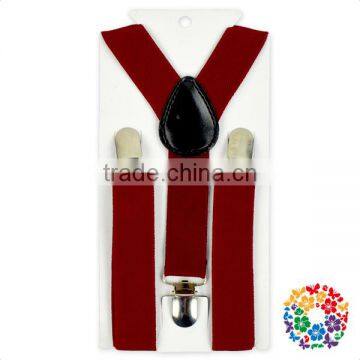Burgundy / Wine Y-Back suspenders with Silver suspender clips
