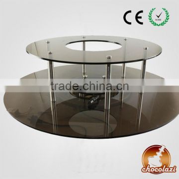 CHOCOLAZI ANT-8130L Auger 2 tiers New Rotatable surround Led Desk for chocolate fountain with LED lighting