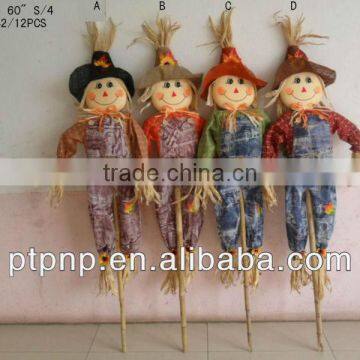 Straw havest outdoor scarecrow