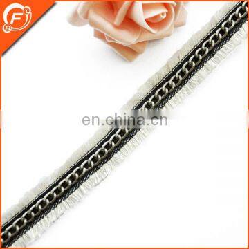 garment tape with metal chain for neck decorative