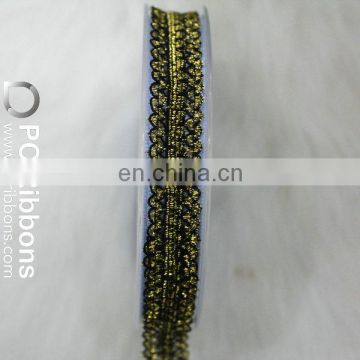 Glitter lace trims gold elastic lace garment