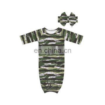 HOT sale camouflage pattern sleeping bags sleeping sack kids sleeping gown with headband