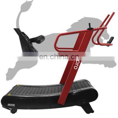 Low price commercial gym  equipment Non-motorized curved  treadmill Self-generated manual running machine