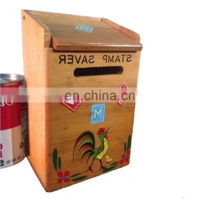 New design simple useful custom outdoor wooden bamboo letter box