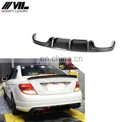 TMS Style Carbon Fiber W204 C63 Auto Rear Bumper Lip for M ercedes B enz 2012Up