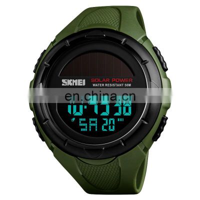 Solar power SKMEI 1405 top brands high quality watches japan movt quartz watch stainless steel case back sport smart watch