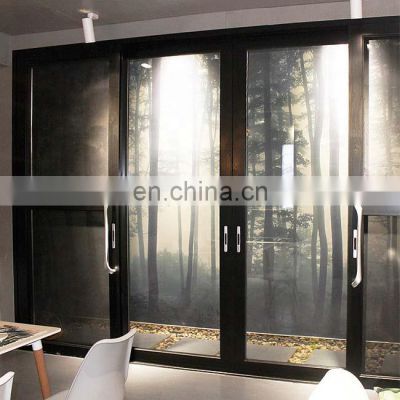 front hot sale black frame security screen anti mosquito bedroom patio high end aluminum sliding glass doors for villa house