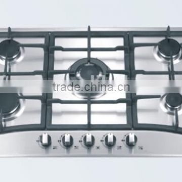 five burner stainless steel built in gas stove