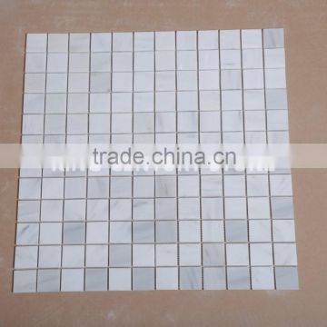 Polished 48*48 mm Statuary White Marble Mosaic Floor Tile